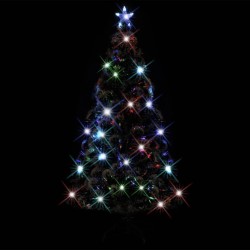 Albero di Natale Artificiale Supporto/LED 180 cm Fibra Ottica