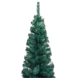 Albero di Natale Artificiale Sottile Supporto Verde 180 cm PVC