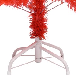 Albero di Natale Artificiale con Supporto Rosso 150 cm PVC