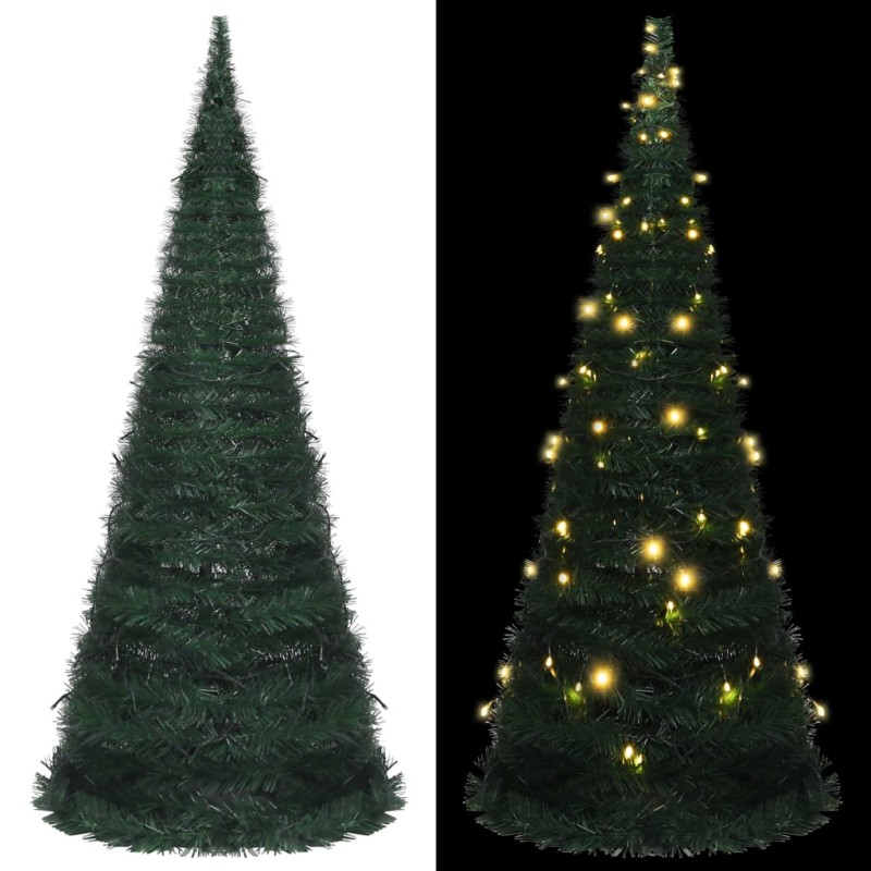 Albero di Natale Artificiale Pop-up Stringa a LED Verde 210 cm