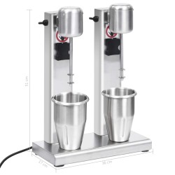 Frullatore per Milkshake con Tazza Doppia in Acciaio Inox 2 L