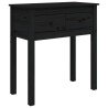    Tavolo Consolle Nero 70x35x75 cm in Legno Massello di Pino