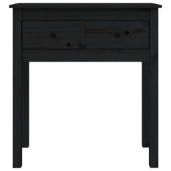    Tavolo Consolle Nero 70x35x75 cm in Legno Massello di Pino