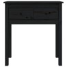    Tavolo Consolle Nero 70x35x75 cm in Legno Massello di Pino