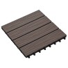 Piastrelle 11 pz Goffrature WPC 30x30 cm 1 mq Marrone Scuro