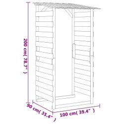 Pergola con Tetto 100x90x200 cm in Legno di Pino Impregnato