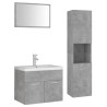 Set Mobili da Bagno Grigio Cemento in Truciolato