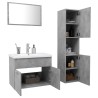 Set Mobili da Bagno Grigio Cemento in Truciolato