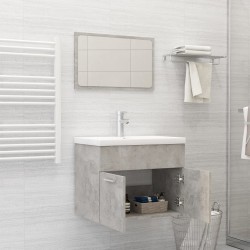 Set Mobili da Bagno Grigio Cemento in Truciolato