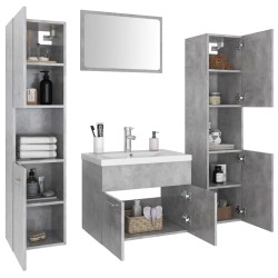 Set Mobili da Bagno Grigio Cemento in Truciolato