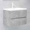    Mobile Bagno con Lavabo Integrato Grigio Cemento in Truciolato