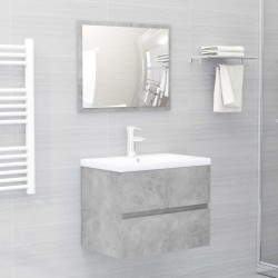    Mobile Bagno con Lavabo Integrato Grigio Cemento in Truciolato