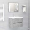    Mobile Bagno con Lavabo Integrato Grigio Cemento in Truciolato