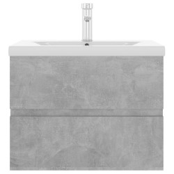    Mobile Bagno con Lavabo Integrato Grigio Cemento in Truciolato