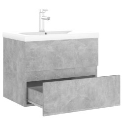    Mobile Bagno con Lavabo Integrato Grigio Cemento in Truciolato