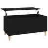 Tavolino da Salotto Nero 90x44,5x45 cm in Legno ingegnerizzato