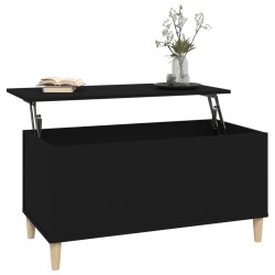 Tavolino da Salotto Nero 90x44,5x45 cm in Legno ingegnerizzato