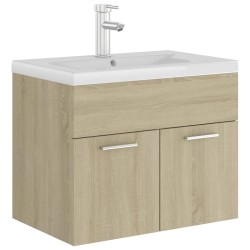 Mobile Bagno con Lavabo Integrato Rovere Sonoma in Truciolato