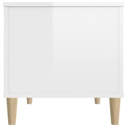 Tavolino Salotto Bianco Lucido 90x44,5x45 cm Legno ingegnerizzato