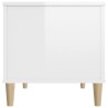 Tavolino Salotto Bianco Lucido 90x44,5x45 cm Legno ingegnerizzato