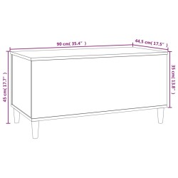 Tavolino Salotto Bianco Lucido 90x44,5x45 cm Legno ingegnerizzato