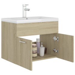 Mobile Bagno con Lavabo Integrato Rovere Sonoma in Truciolato