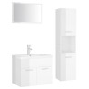    Set Mobili da Bagno Bianco Lucido in Truciolato