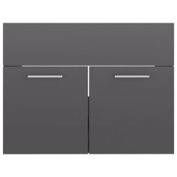    Set Mobili da Bagno Grigio Lucido in Truciolato