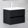    Mobile Bagno con Lavabo Integrato Nero in Truciolato