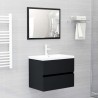    Mobile Bagno con Lavabo Integrato Nero in Truciolato