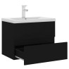    Mobile Bagno con Lavabo Integrato Nero in Truciolato