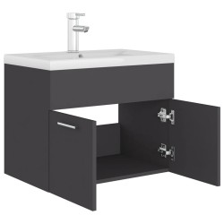    Mobile Bagno con Lavabo Integrato Grigio in Truciolato