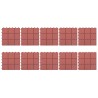 Piastrelle per Decking 10 pz Rosse 30,5x30,5 cm in Plastica