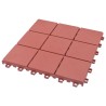 Piastrelle per Decking 10 pz Rosse 30,5x30,5 cm in Plastica