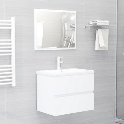    Mobile Bagno con Lavabo Integrato Bianco in Truciolato