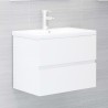    Mobile Bagno con Lavabo Integrato Bianco Lucido in Truciolato