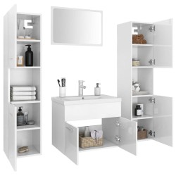    Set Mobili da Bagno Bianco Lucido in Truciolato