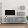 Set di Mobili Porta TV 4 pz Grigio Sonoma in Legno Ingegnerizzato