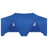 Gazebo Pieghevole con 4 Pareti 3x6m Acciaio Blu