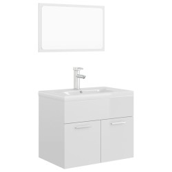    Set Mobili da Bagno Bianco Lucido in Truciolato