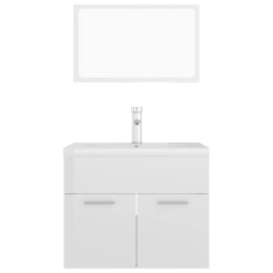    Set Mobili da Bagno Bianco Lucido in Truciolato