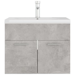    Mobile Bagno con Lavabo Integrato Grigio Cemento in Truciolato