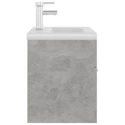    Mobile Bagno con Lavabo Integrato Grigio Cemento in Truciolato