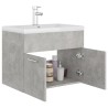    Mobile Bagno con Lavabo Integrato Grigio Cemento in Truciolato