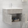    Mobile Bagno con Lavabo Integrato Grigio Cemento in Truciolato