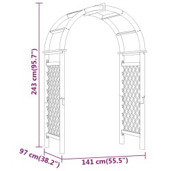 Arco con Traliccio 141x97x243 cm in Legno di Pino Impregnato