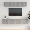 Set di Mobili Porta TV 5 pz Grigio Sonoma in Legno Ingegnerizzato