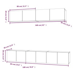 Set di Mobili Porta TV 5 pz Grigio Sonoma in Legno Ingegnerizzato