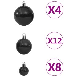 Set Palline di Natale 100 pz Nero