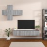 Set di Mobili Porta TV 7 pz Grigio Sonoma in Legno Ingegnerizzato